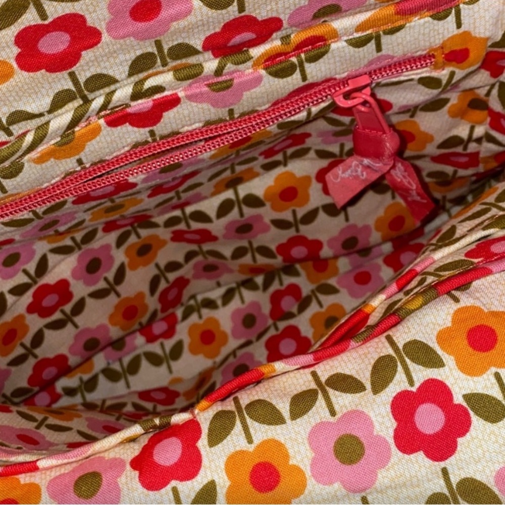 Vera Bradley Folkloric Saddle Up Pink, Green & Yellow Quilted  Shoulder Bag - Picture 4 of 6